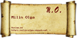 Milin Olga névjegykártya